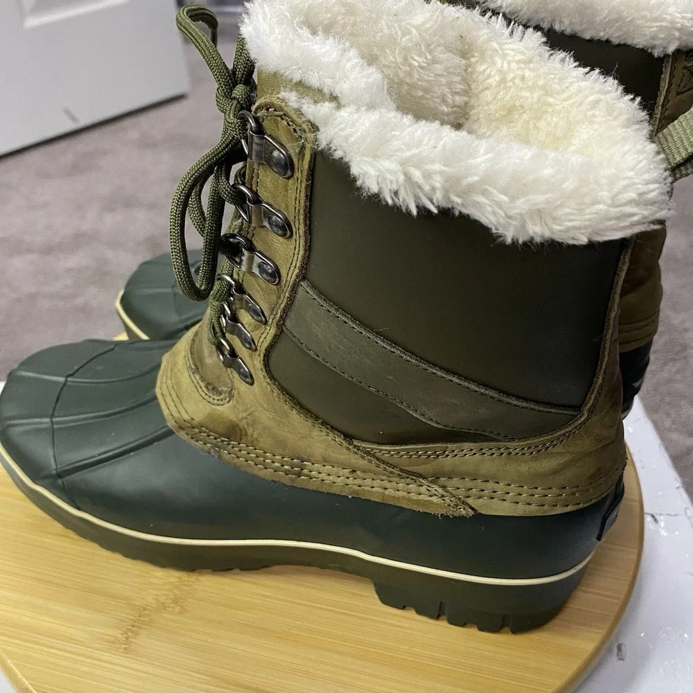 Creative Recreation Women's Leather Duck Boots in Tan / Green Size 10 US Fauxfur